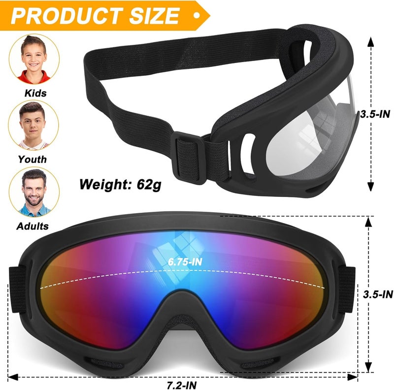 OXG Store نظارات دراجة نارية مزدوجة مع 2 غطاء رقبة، حماية UV400 لنظارات الدراجات الترابية والدراجات النارية وموتوكروس وATV والتزلج - Image 2